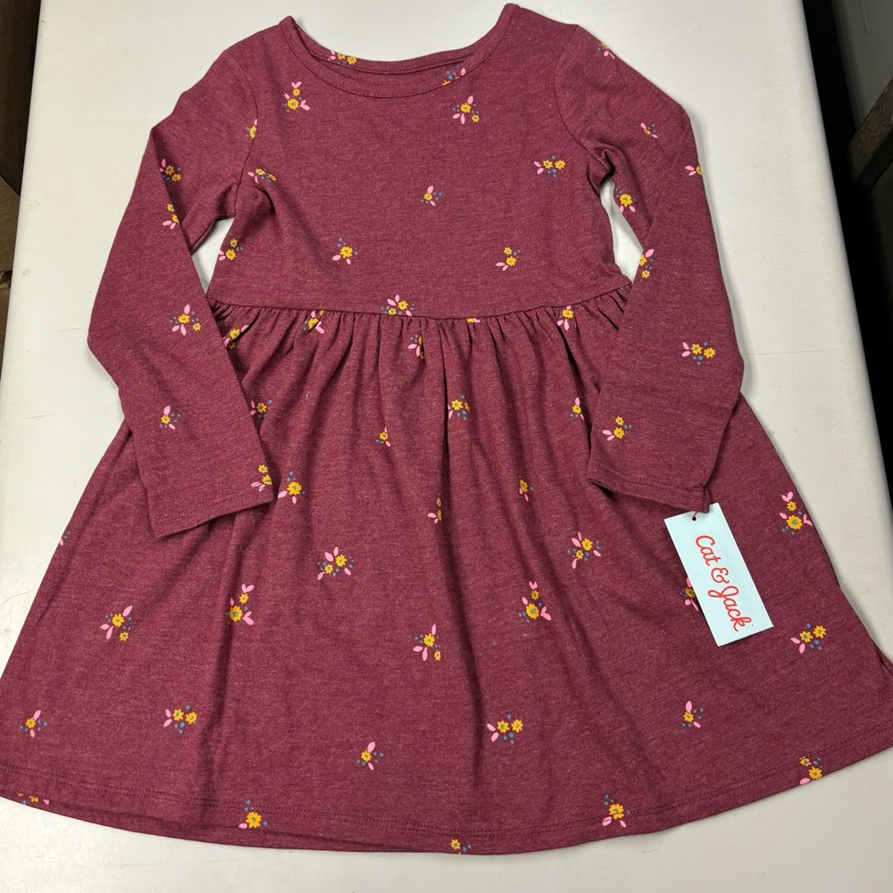 NWT Cat & Jack Burgundy Flower Girl’s Dress size 5T